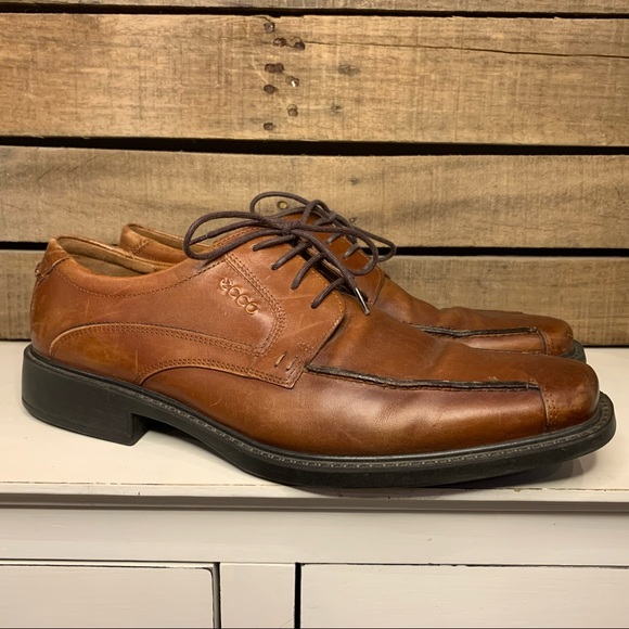 Ecco Other - ECCO Cognac Oxford Men's Dress Shoe Square Toe Size 44